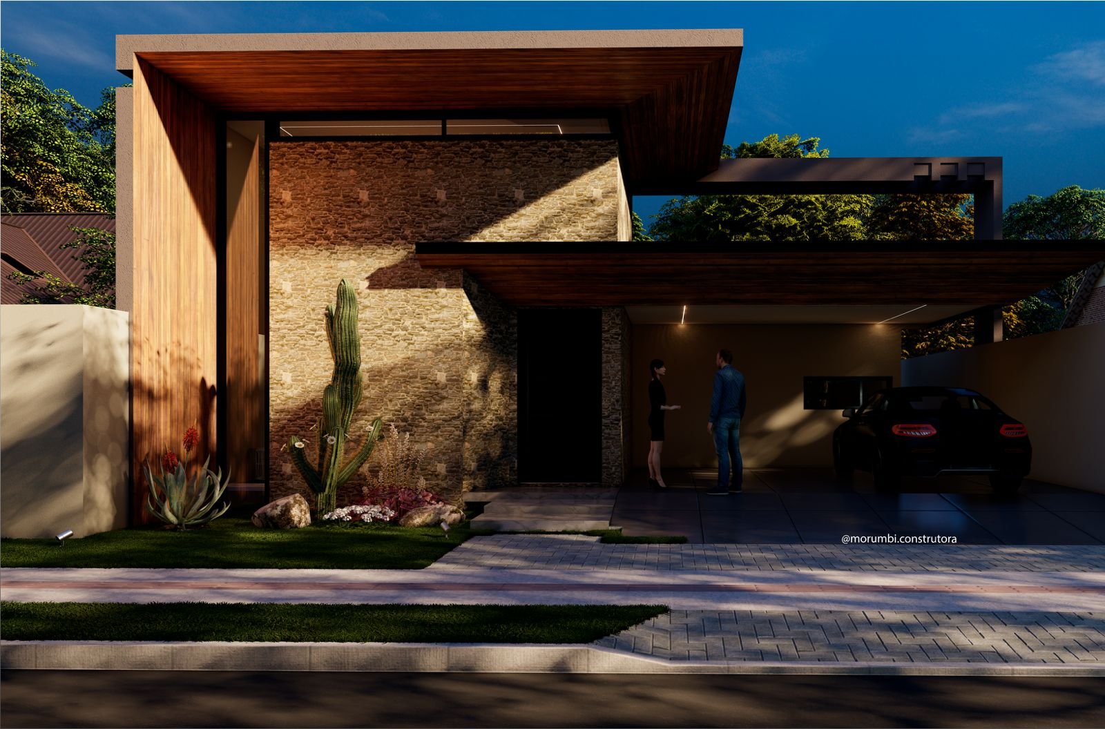 Fachada frontal da residência Marlone e Fran